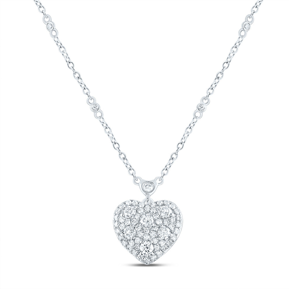 3/4CTW-DIA CN FASHION HEART NECKLACE (18INCH)