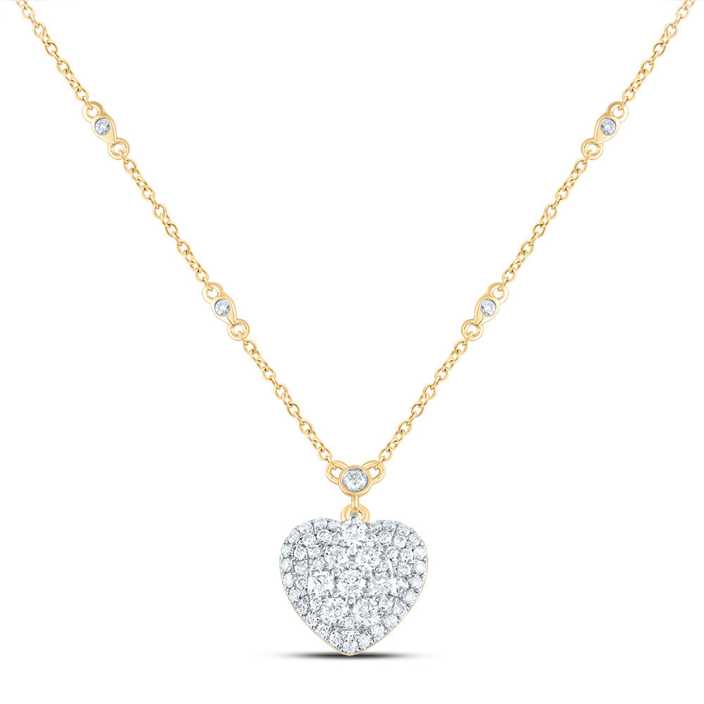 3/4CTW-DIA CN FASHION HEART NECKLACE (18 INCH)