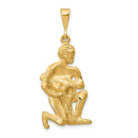 Load image into Gallery viewer, 14k Satin Diamond-cut Aquarius Zodiac Charm
