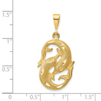 Load image into Gallery viewer, 14k Satin Diamond-cut Pisces Zodiac Charm
