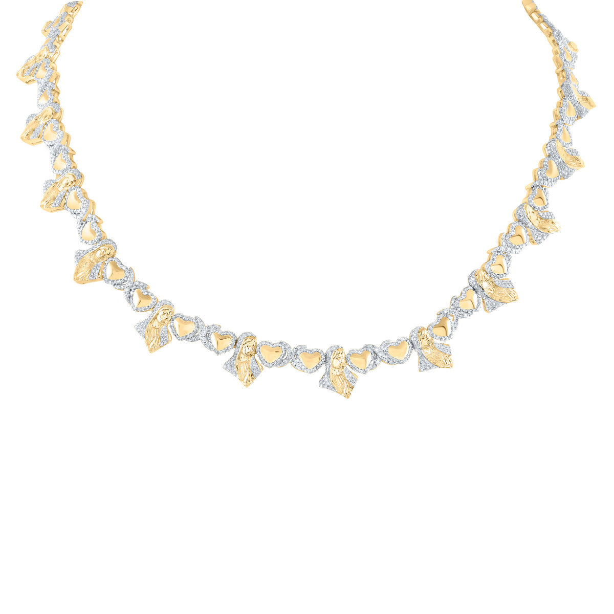 5 1/5CTW-DIA NK MOTHER MARY HEART NECKLACE (17INCH)
