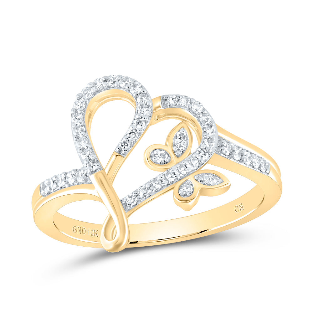 1/5CTW-DIA CN GIFT BUTTERFLY HEART RING