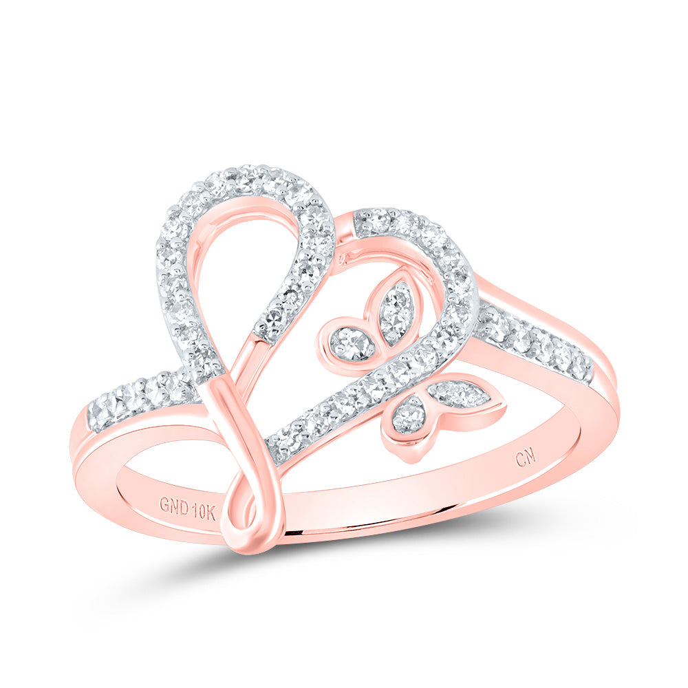 1/5CTW-DIA CN GIFT BUTTERFLY HEART RING