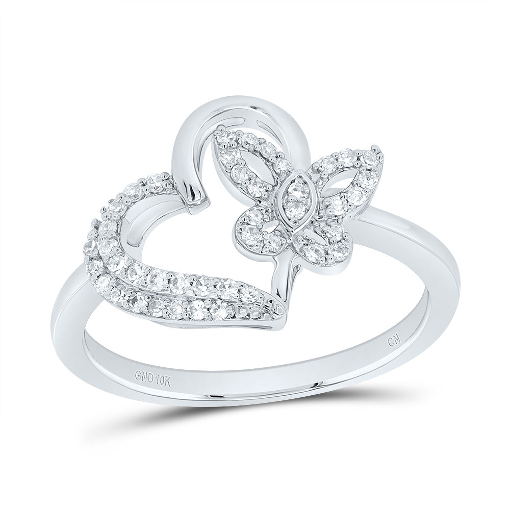 1/5CTW-DIA CN GIFT BUTTERFLY HEART RING