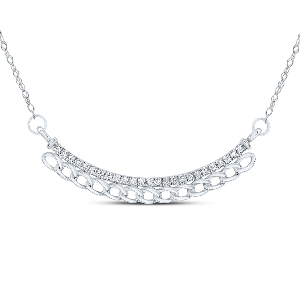 1/8CTW-DIA CN 9.40MM  GIFT CUBAN NECKLACE (18 INCH)