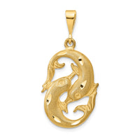 Load image into Gallery viewer, 14k Satin Diamond-cut Pisces Zodiac Charm
