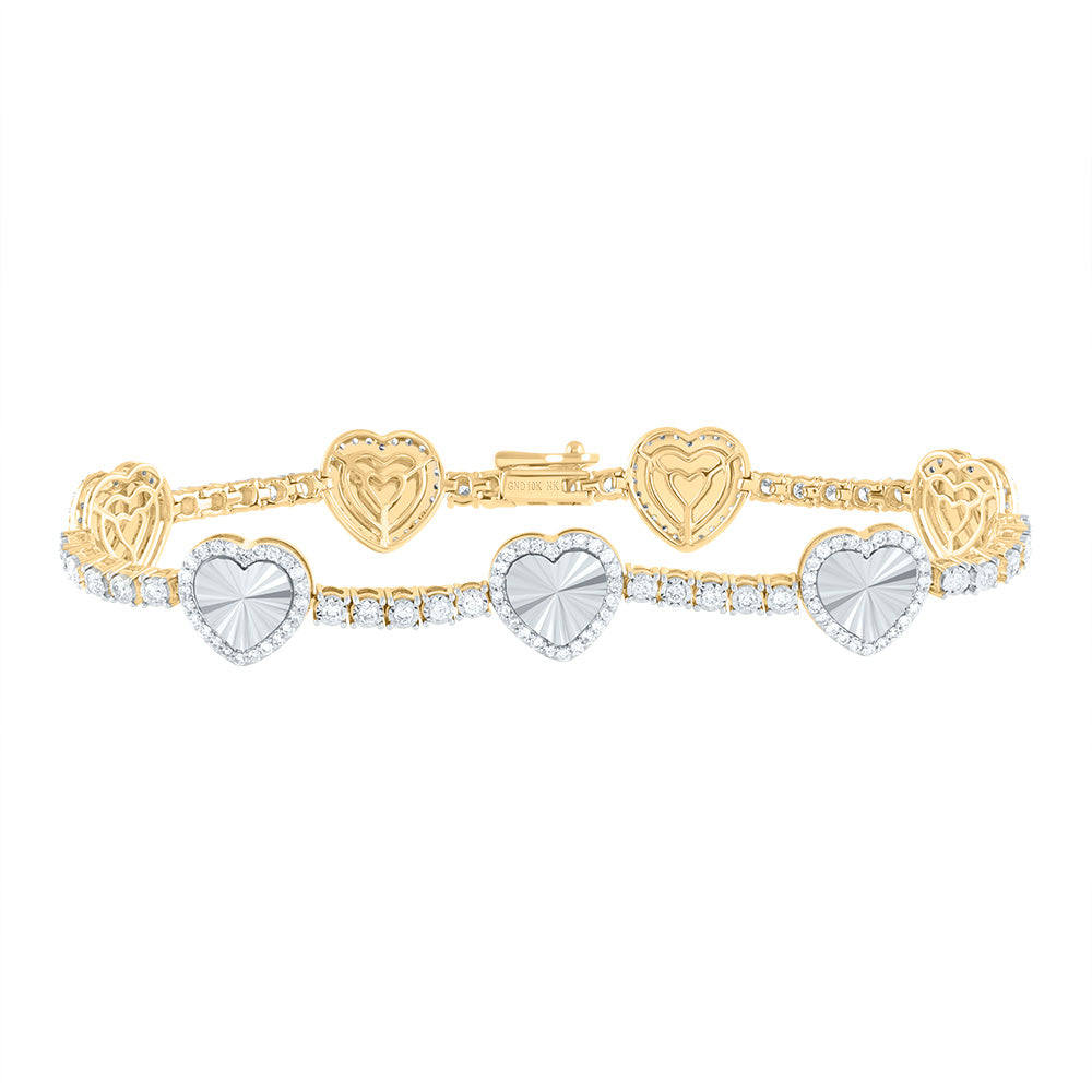 1 5/8CTW-DIA NK FASHION HEART BRACELET (7 INCH)