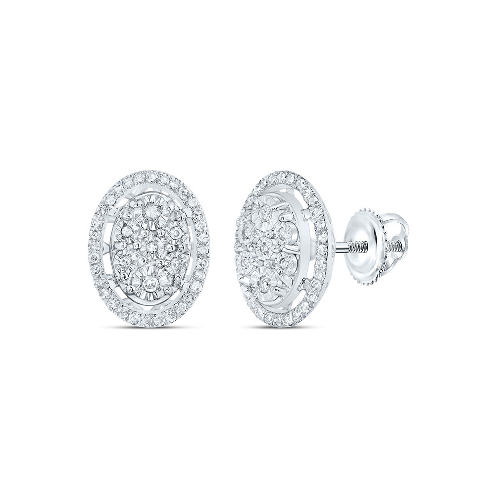 1/4CTW-DIA P1 GIFT OVAL STUD EARRING