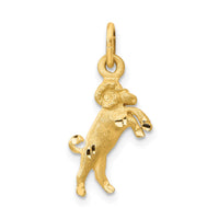 Load image into Gallery viewer, 14k Satin Diamond-cut Aries Zodiac Charm

