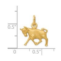 Load image into Gallery viewer, 14k Satin Diamond-cut Taurus Zodiac Charm
