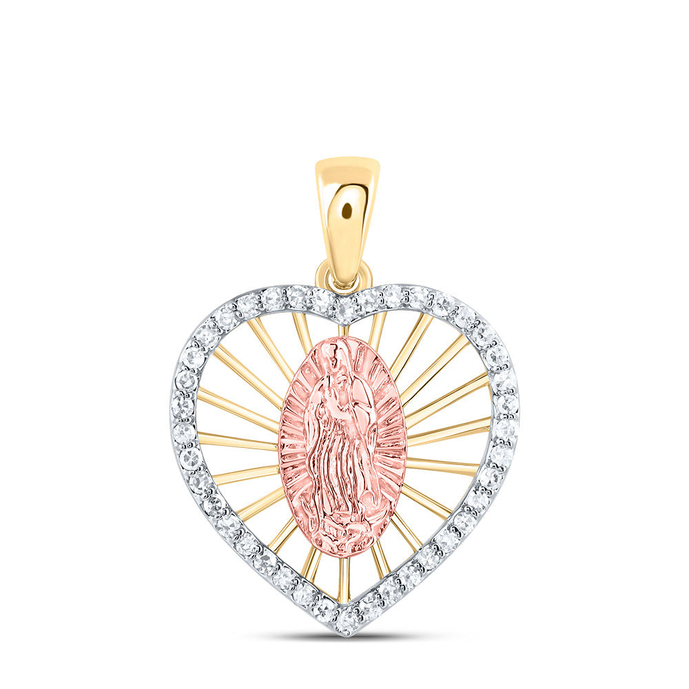1/6CTW-DIA NK GIFT HEART MOTHER MARY PENDANT