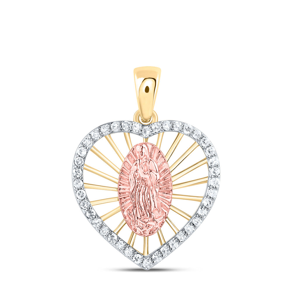 1/6CTW-DIA NK GIFT HEART MOTHER MARY PENDANT