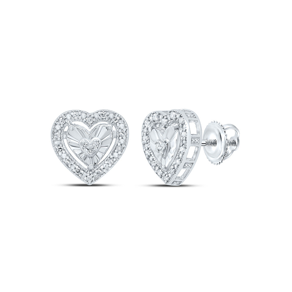 1/10CTW-DIA P1 GIFT HEART STUD EARRING
