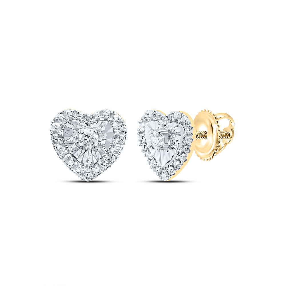 1/10CTW-DIA CN GIFT HEART STUD EARRING