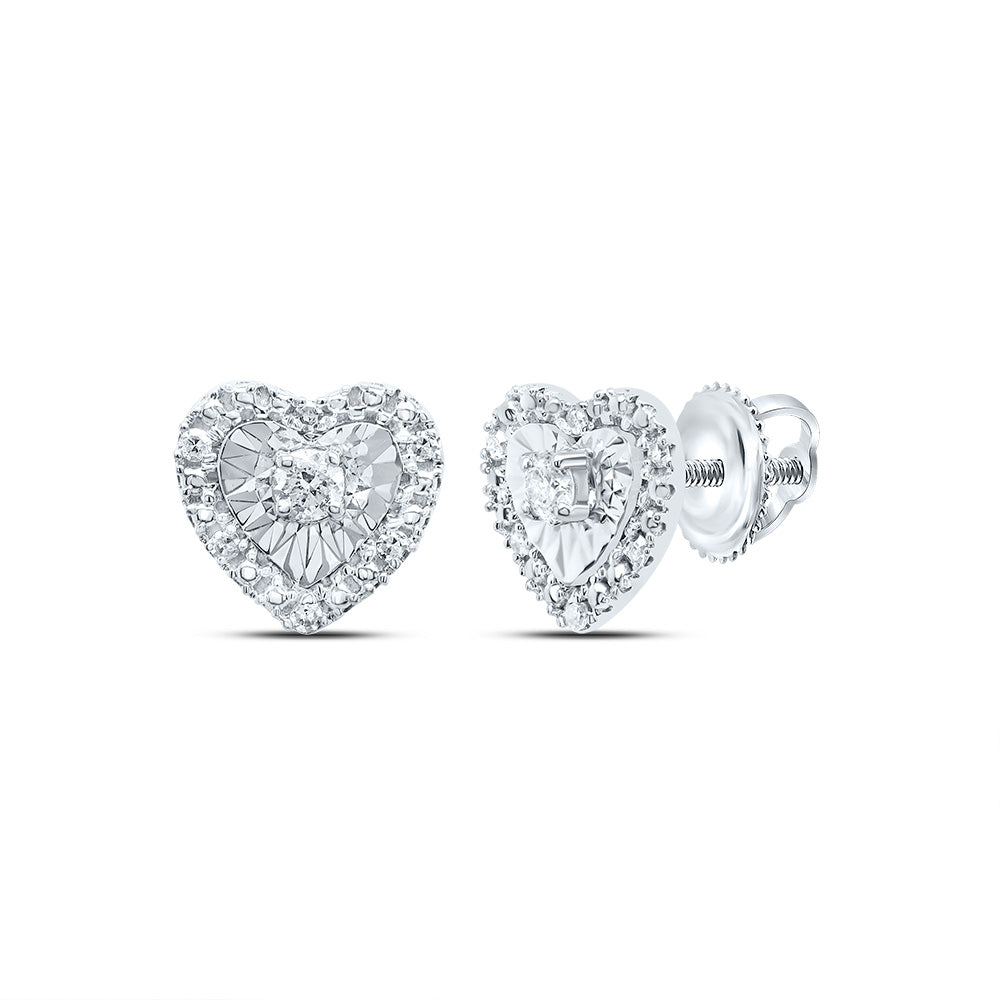 1/10CTW-DIA CN GIFT HEART STUD EARRING