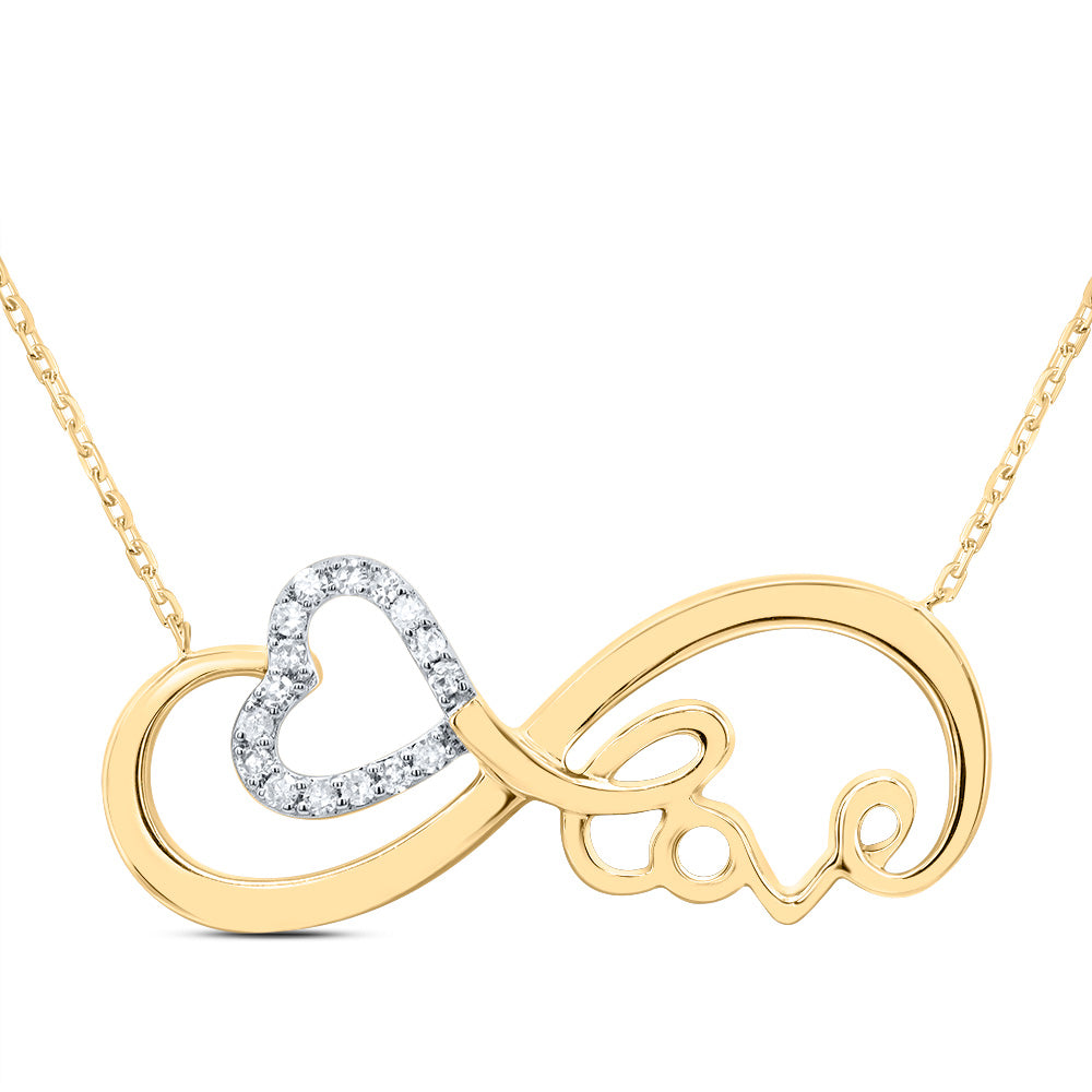 1/10CTW-DIA CN GIFT INFINITY HEART NECKLACE (18 INCH)