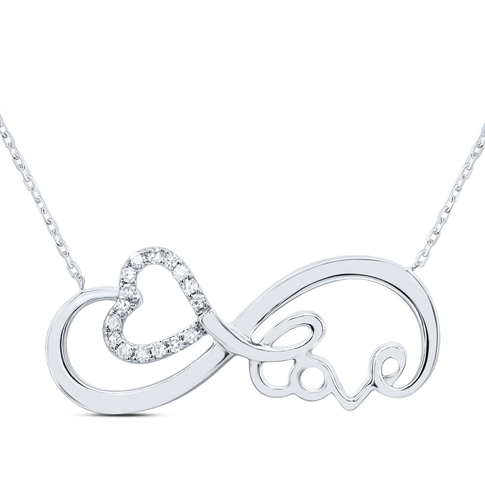 1/10CTW-DIA CN GIFT INFINITY HEART NECKLACE (18 INCH)