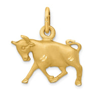 Load image into Gallery viewer, 14k Satin Diamond-cut Taurus Zodiac Charm
