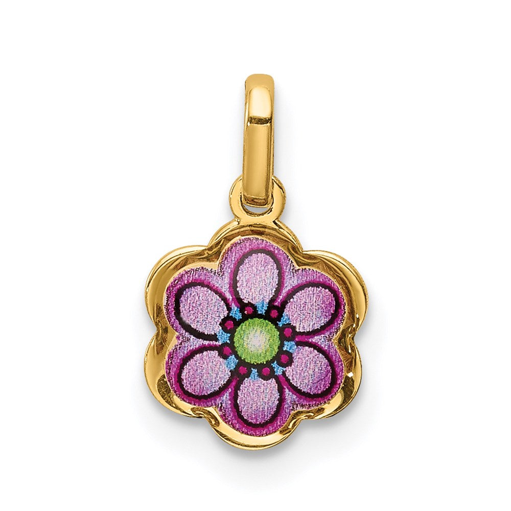 14K Enamel Flower Charm