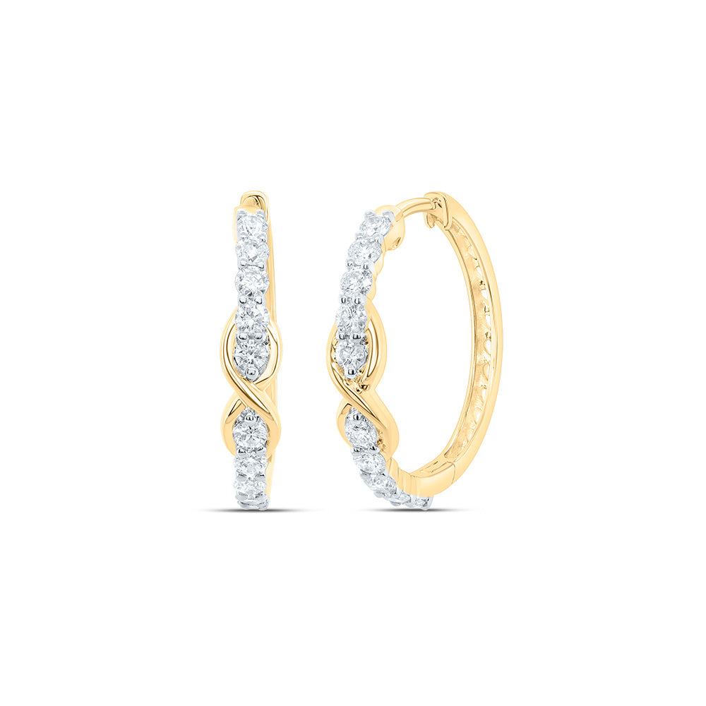 5/8CTW-DIA CN FASHION INFINITY HOOP EARRING