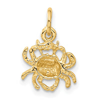 Load image into Gallery viewer, 14k Satin Diamond-cut Cancer Zodiac Charm
