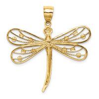 Load image into Gallery viewer, 14K Diamond-cut White Rhodium Dragonfly Pendant
