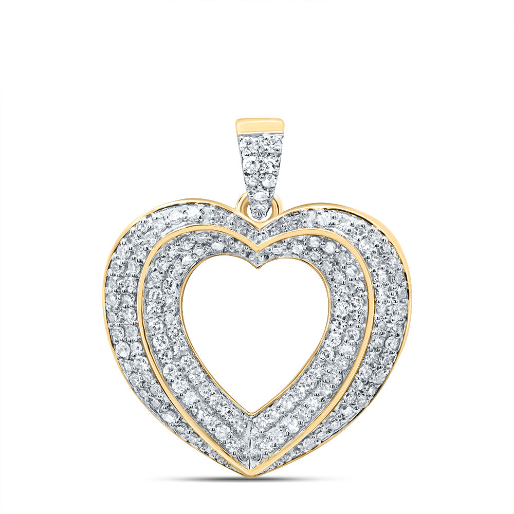 3/8CTW-DIA CN FASHION HEART PENDANT