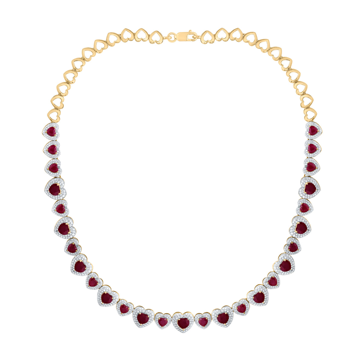 3 1/3CTW-DIA CN 11 CTW HS-RU NAT GEM FASHION HEART NECKLACE (16 INCH)