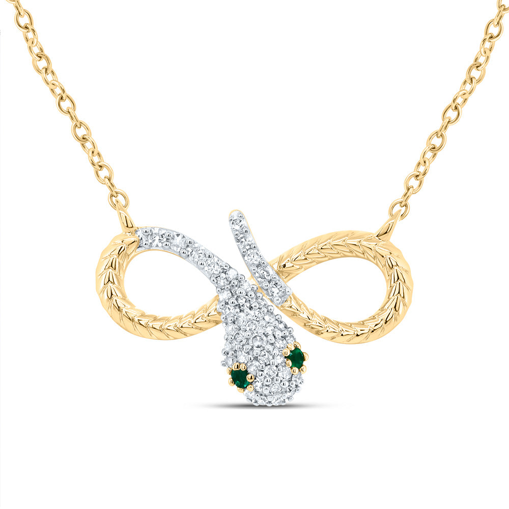 1/8CTW-DIA P1 NAT GEM GIFT INFINITY SNAKE NECKLACE (18 INCH)
