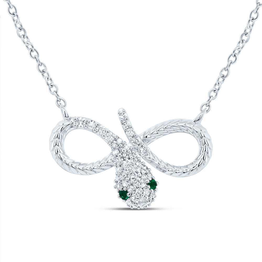 1/8CTW-DIA P1 NAT GEM GIFT INFINITY SNAKE NECKLACE (18 INCH)