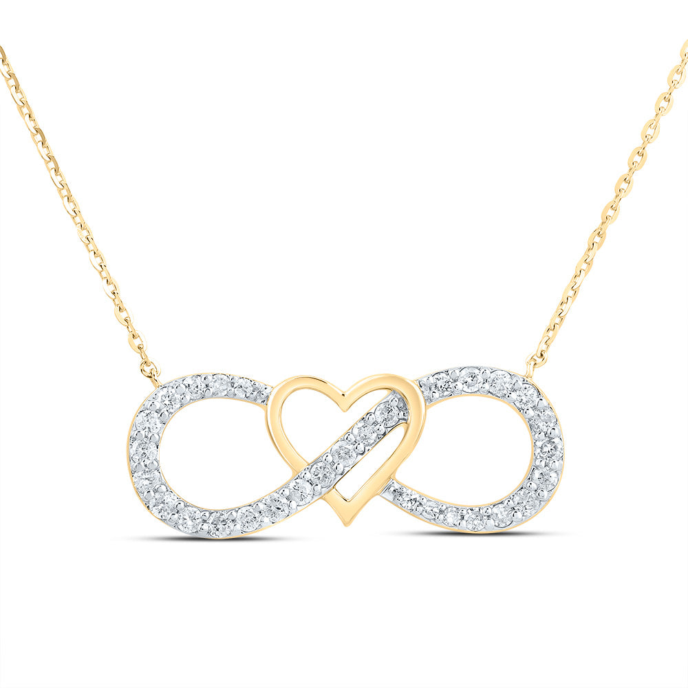 1/4CTW-DIA P1 GIFT INFINITY HEART NECKLACE(18 INCH)