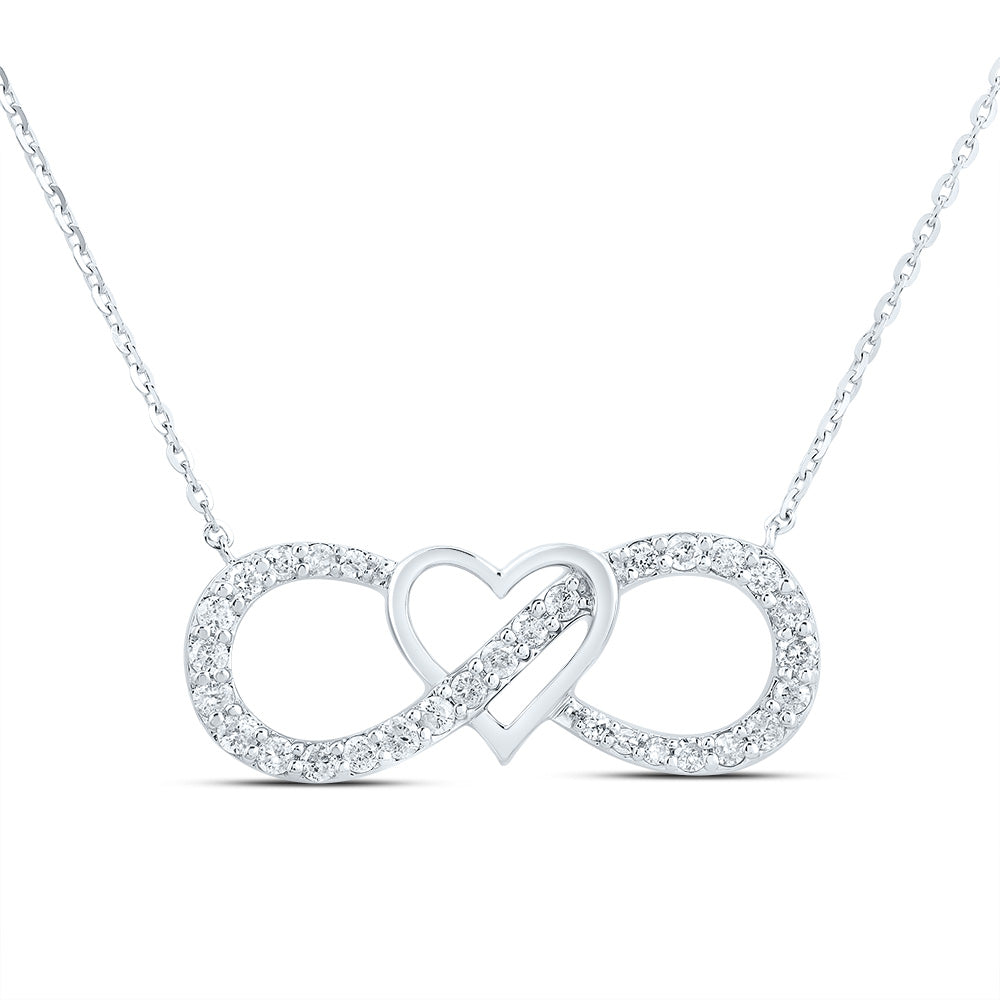 1/4CTW-DIA P1 GIFT INFINITY HEART NECKLACE(18 INCH)