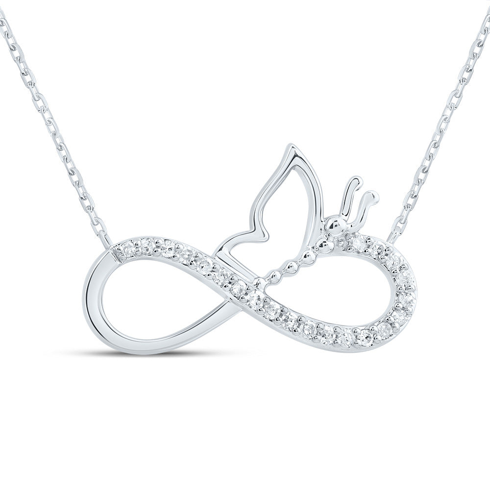 1/10CTW-DIA P1 GIFT INFINITY BUTTERFLY NECKLACE(18 INCH)