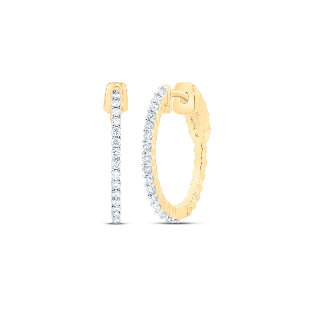 3/8CTW-DIA CN FASHION HOOP EARRING