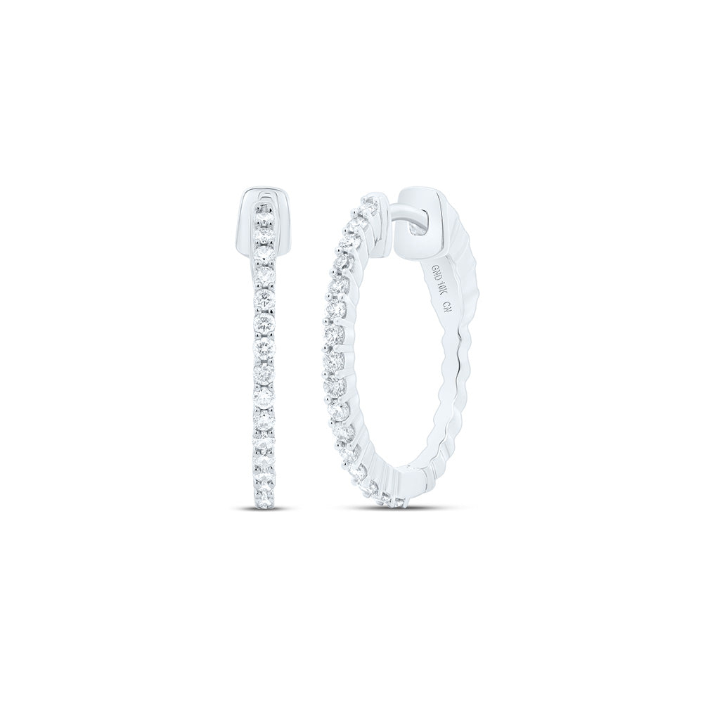 3/8CTW-DIA CN FASHION HOOP EARRING