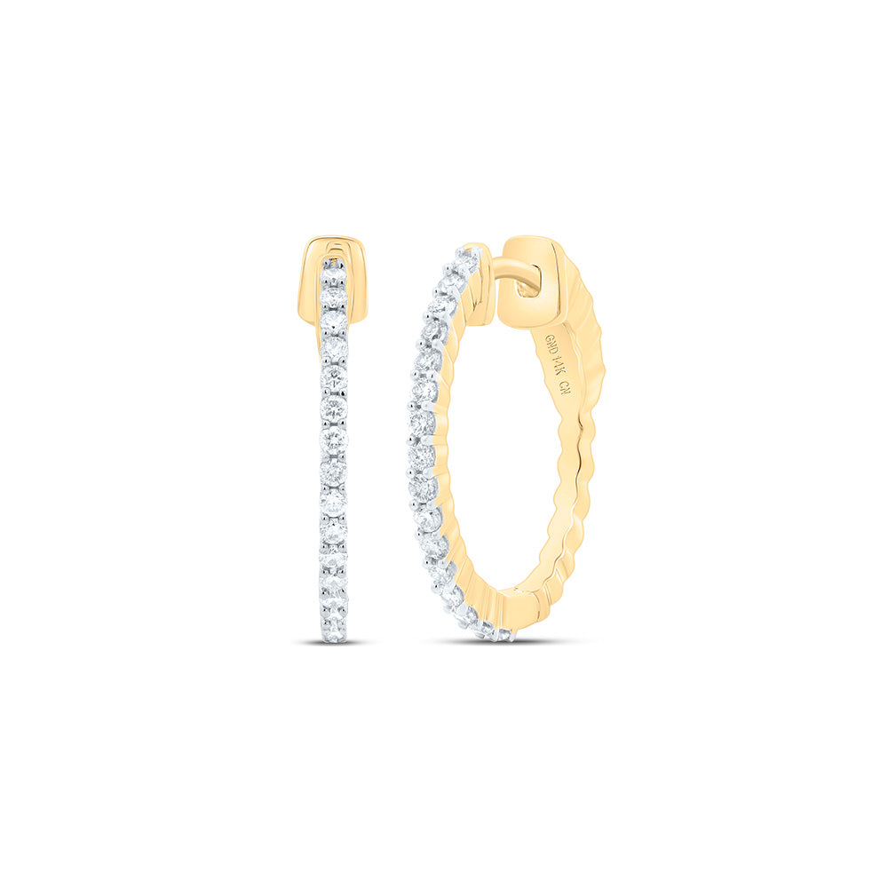 3/8CTW-DIA CN FASHION HOOP EARRING