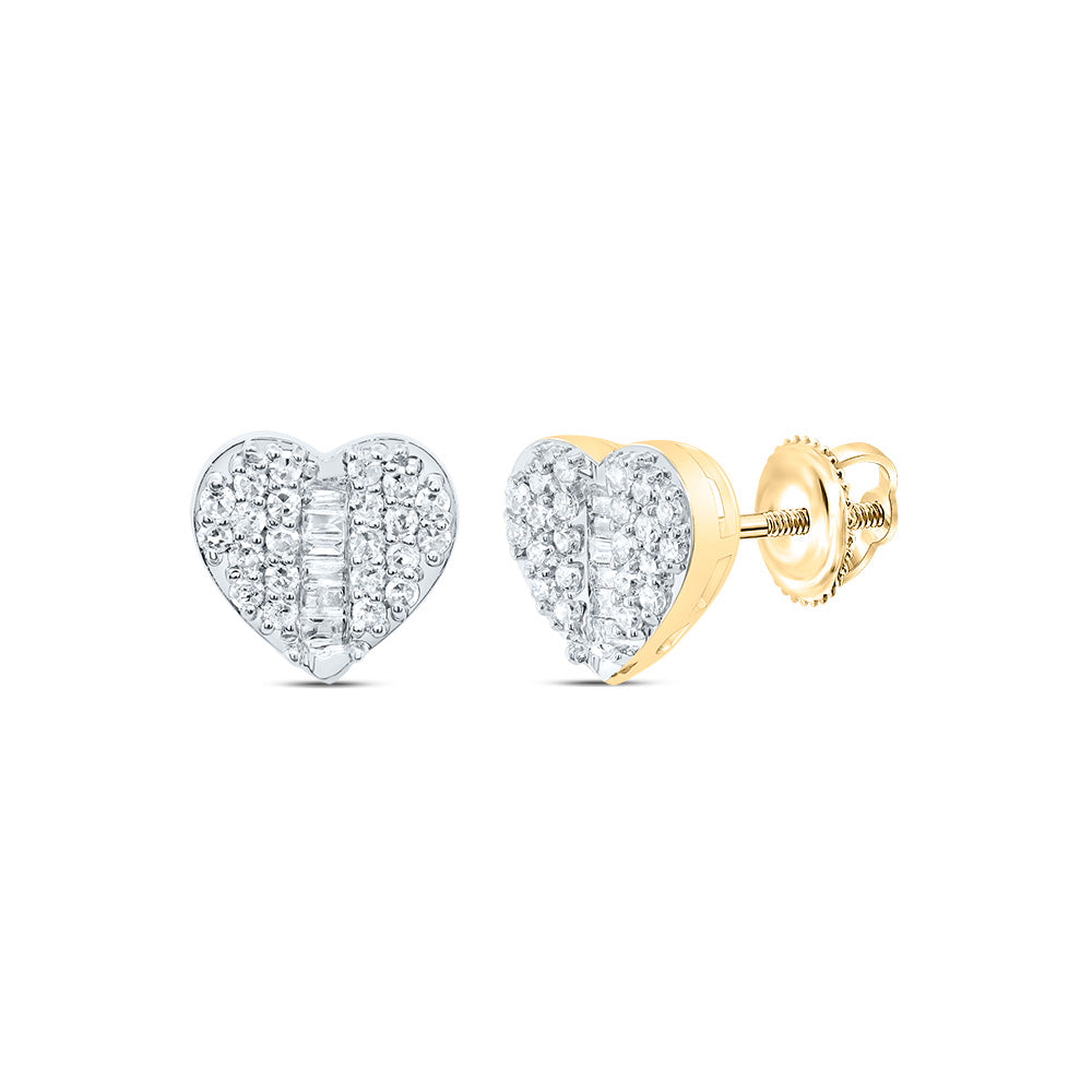 1/4CTW-DIA P1 GIFT HEART EARRINGS