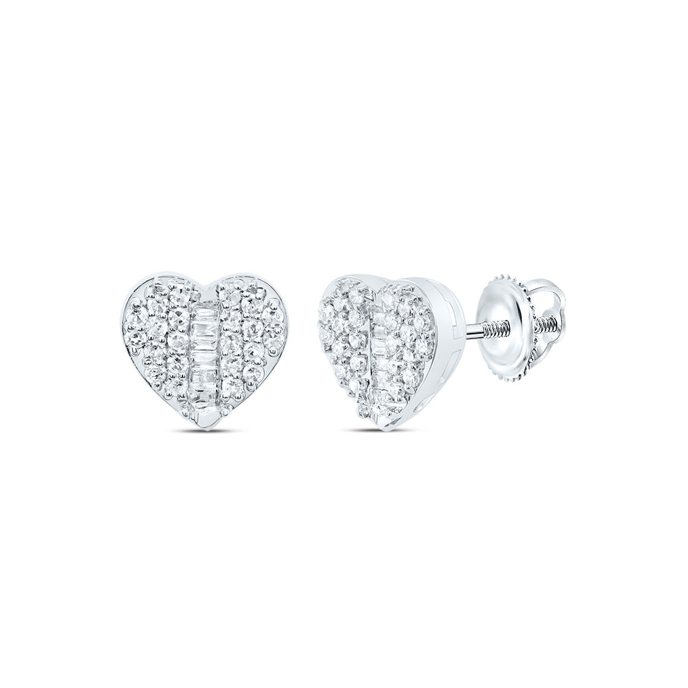 1/4CTW-DIA P1 GIFT HEART EARRINGS
