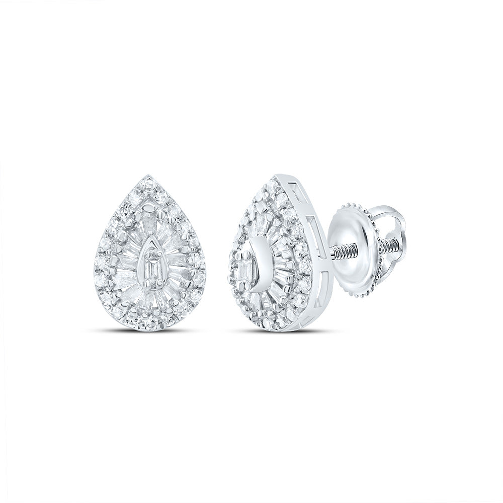 1/4CTW-DIA P1 GIFT PEAR BAGUETTE EARRING