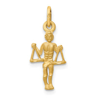 Load image into Gallery viewer, 14k Satin Diamond-cut Libra Zodiac Charm
