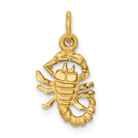 Load image into Gallery viewer, 14k Satin Diamond-cut Scorpio Zodiac Charm
