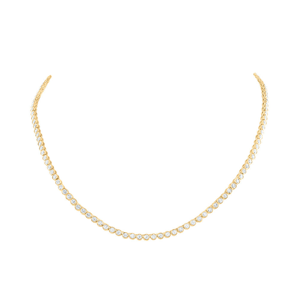 4 1/2CTW NKE DIA BEZAL SET FASHION NECKLACE(16 INCH)