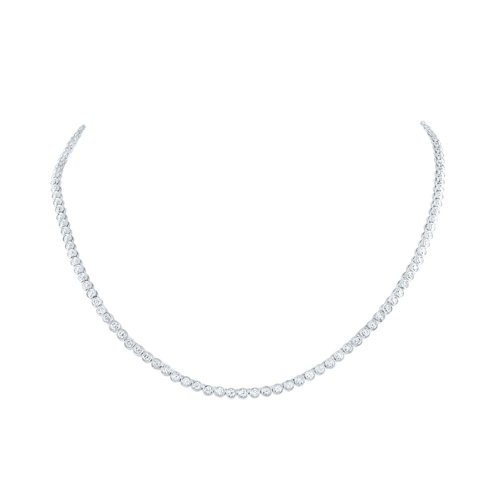 4 1/2CTW NKE DIA BEZAL SET FASHION NECKLACE(16 INCH)