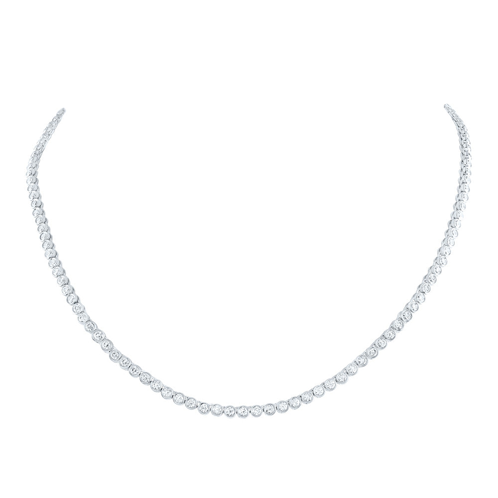 6 7/8CTW NKE DIA BEZAL SET FASHION NECKLACE (24 INCH)