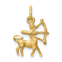 Load image into Gallery viewer, 14k Satin Diamond-cut Sagittarius Zodiac Charm
