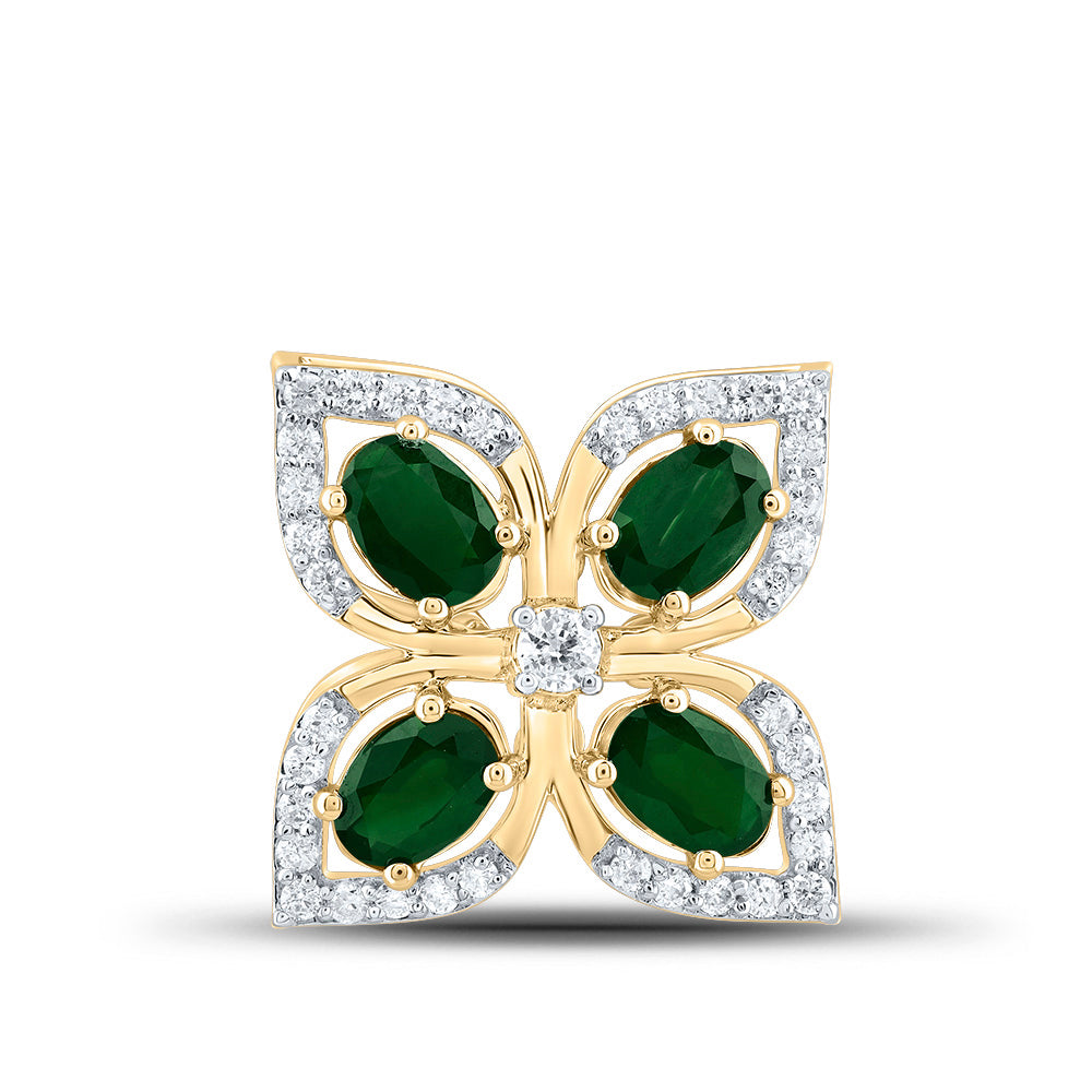 1/5CTW-DIA CN 7/8CTW-OV-EM NAT GEM PENDANT