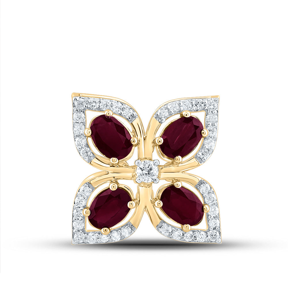 1/5CTW-DIA CN 7/8CTW-OV-RU NAT GEM PENDANT