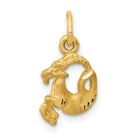 Load image into Gallery viewer, 14k Satin Diamond-cut Capricorn Zodiac Charm
