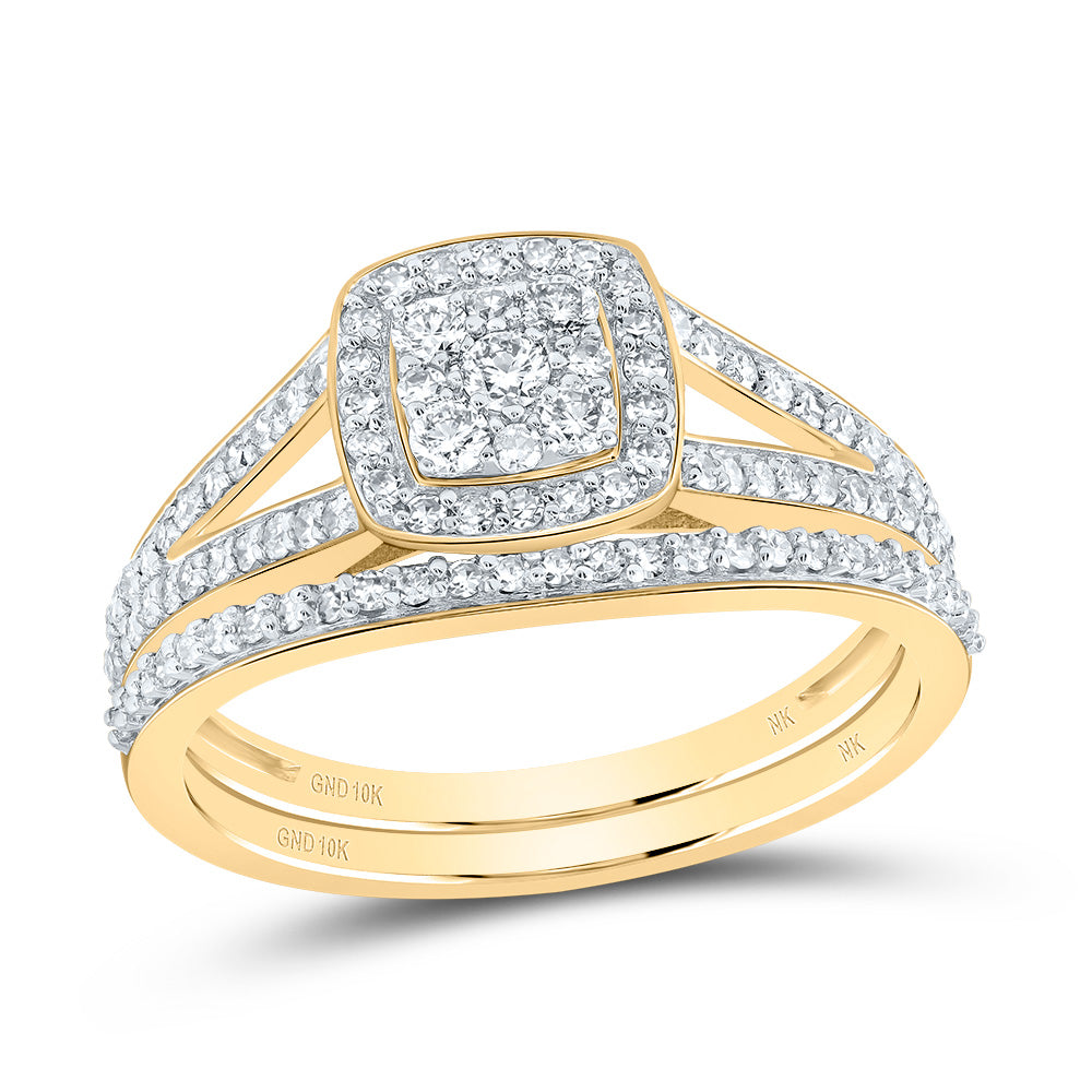 3/4CTW-DIA NK CUSHION TRIO SET