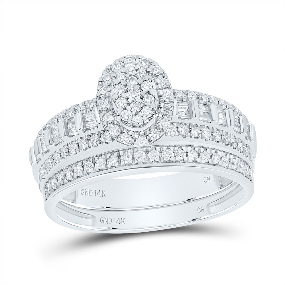 3/4CTW-DIA CN OVAL TRIO SET